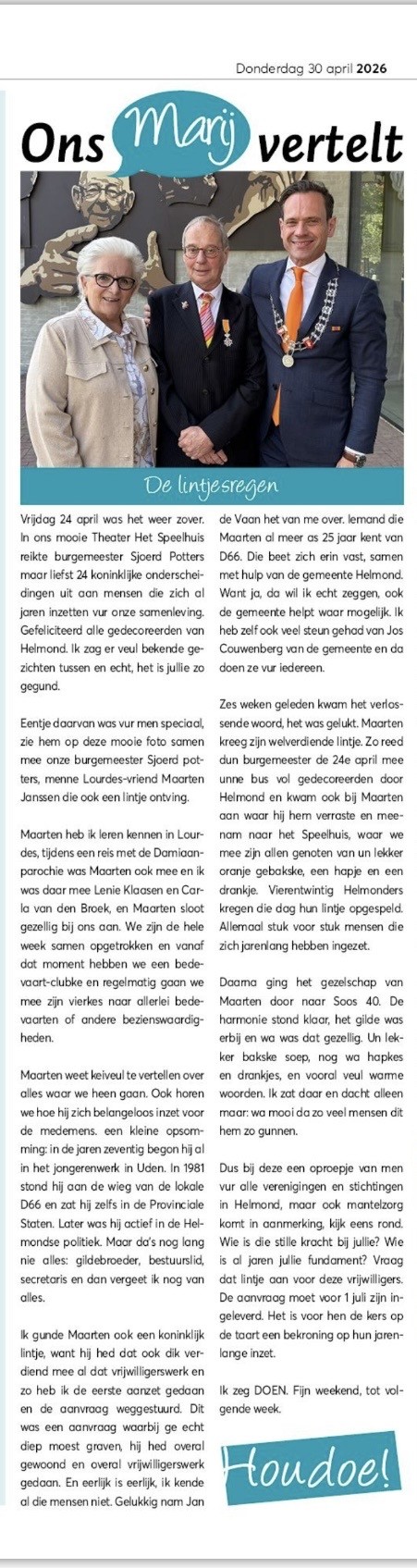 Koninklijke onderscheiding Maarten Janssen — foto 24